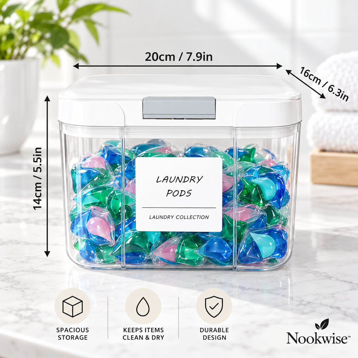 PurePod Sealed Laundry Pod Container