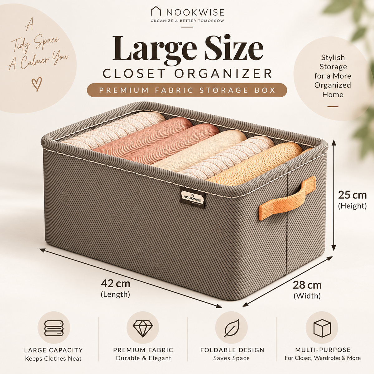 ClosetNest Foldable Fabric Storage Box