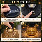 GlowWeave Solar Rattan Lantern