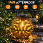 GlowWeave Solar Rattan Lantern