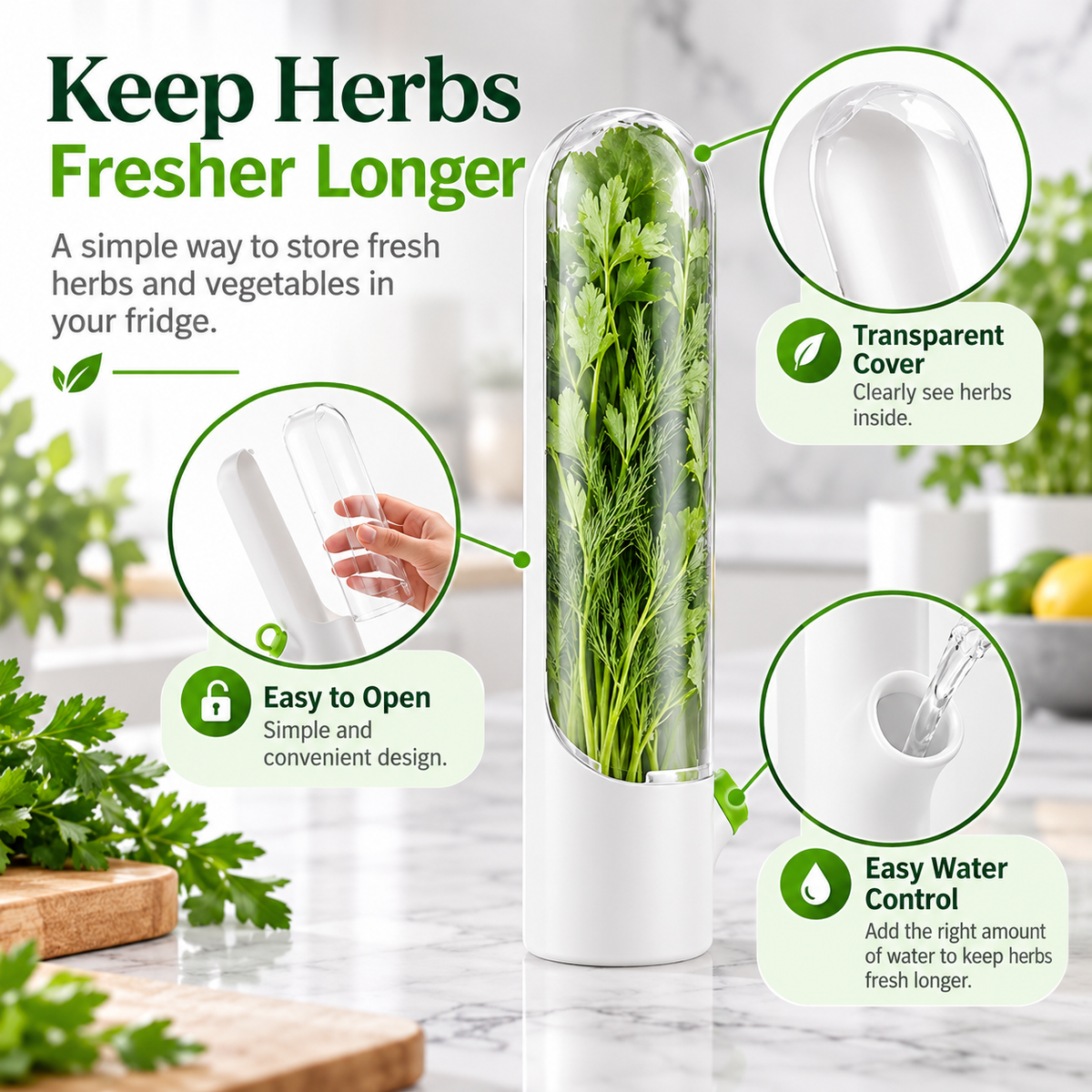 FreshStem Herb Keeper