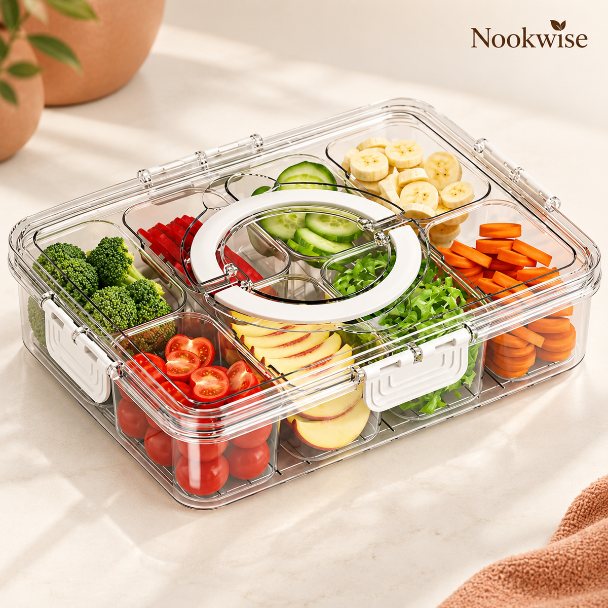 FreshServe Divided Snack & Serving Tray