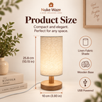 LumiNest Wooden Bedside Lamp