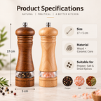 GrindCraft Wooden Salt & Pepper Mill