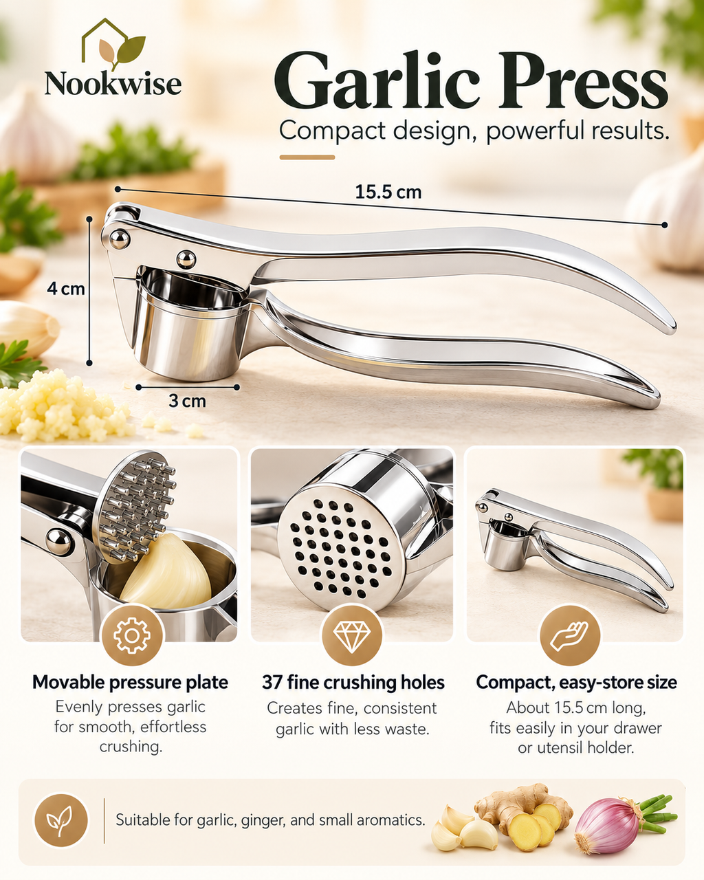 CrushEase Garlic Press