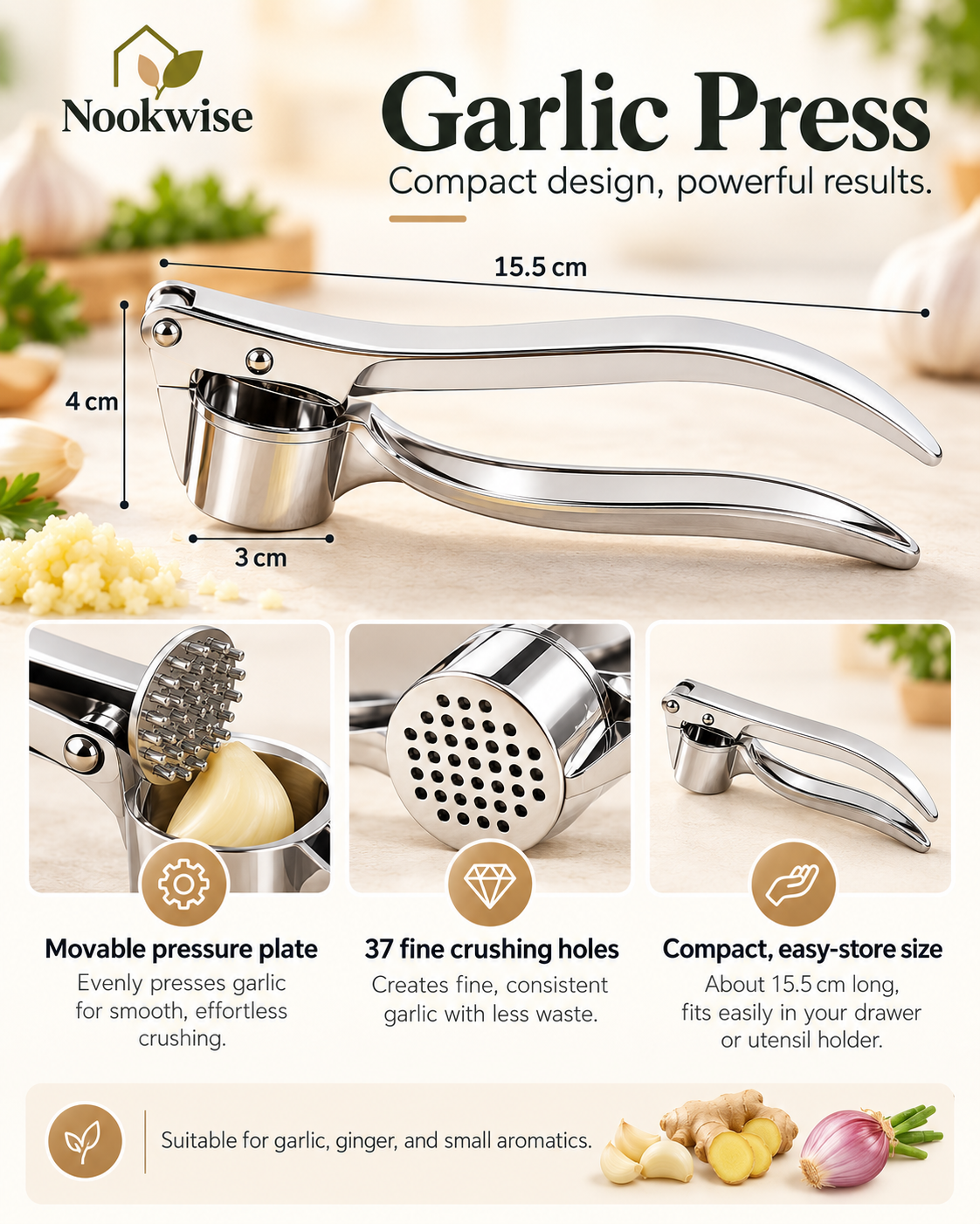 CrushEase Garlic Press