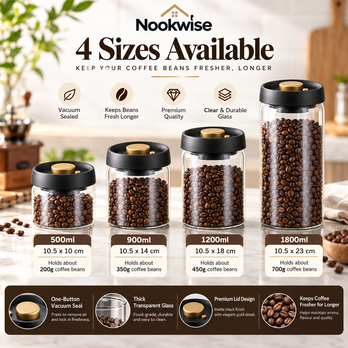 BrewSeal Vacuum Coffee Canister