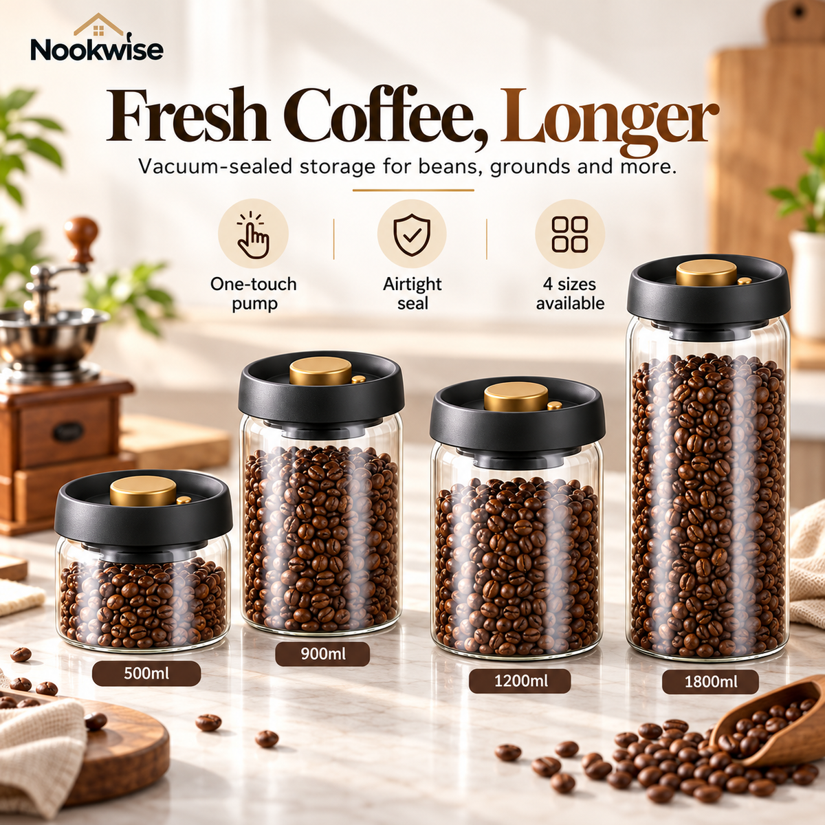 BrewSeal Vacuum Coffee Canister