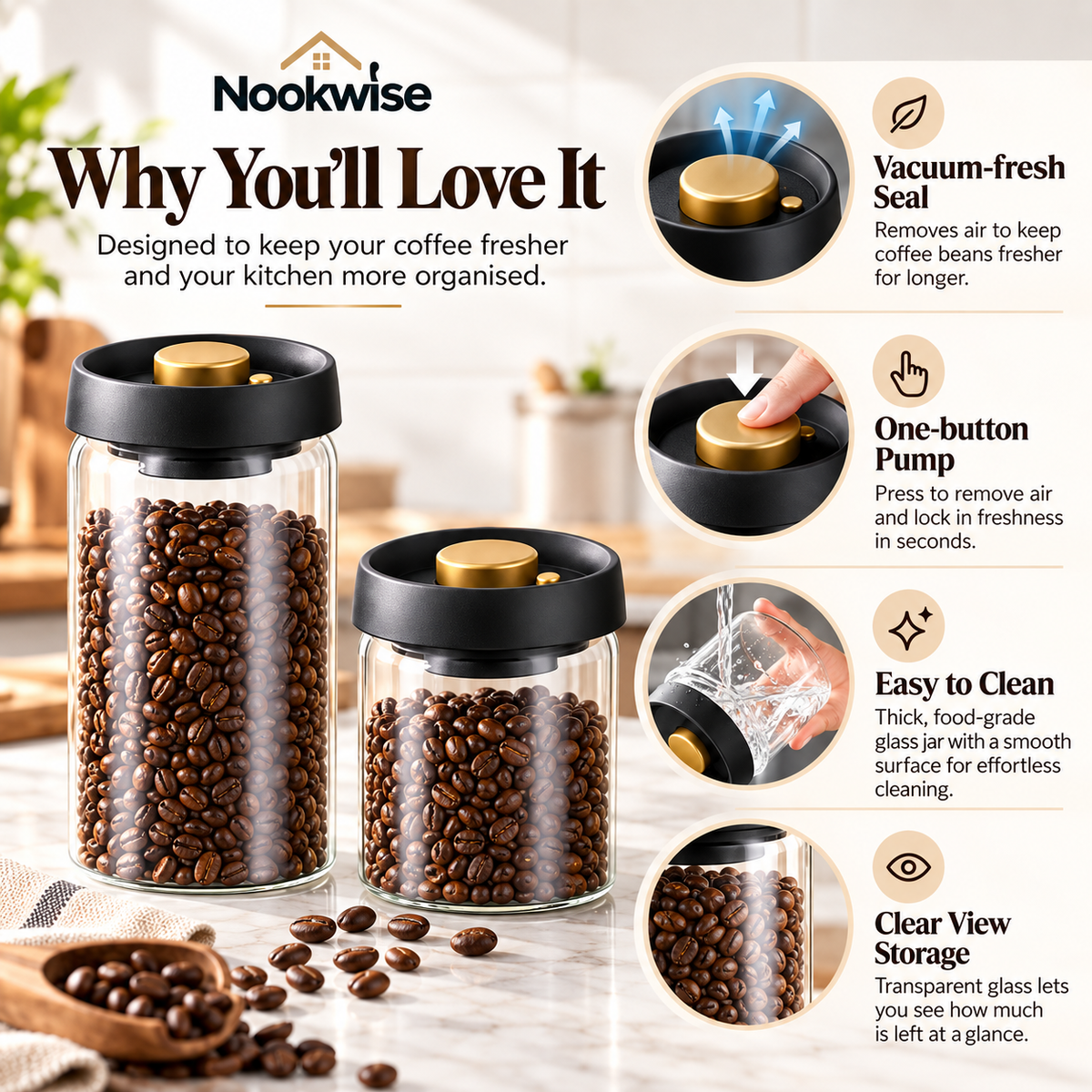 BrewSeal Vacuum Coffee Canister