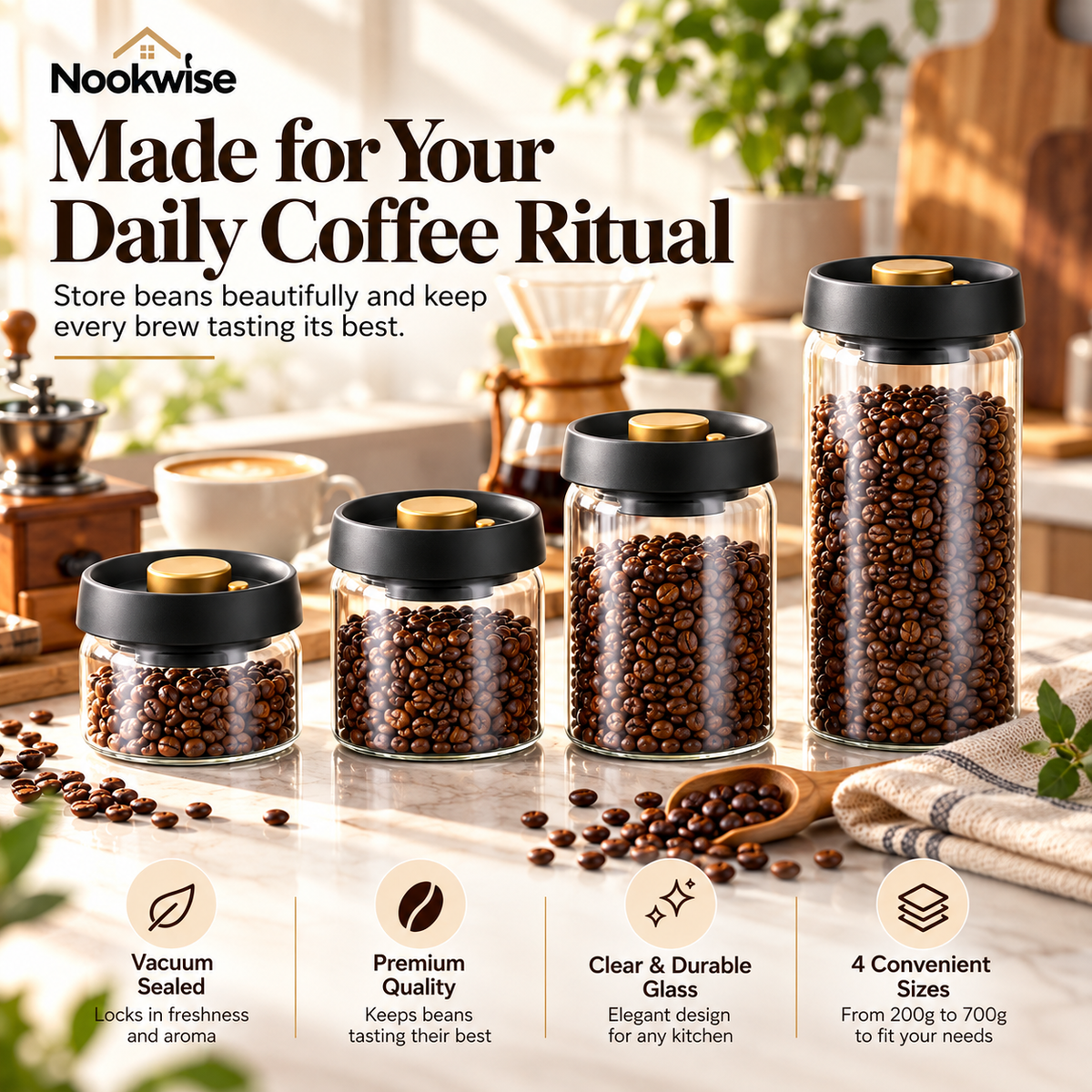 BrewSeal Vacuum Coffee Canister