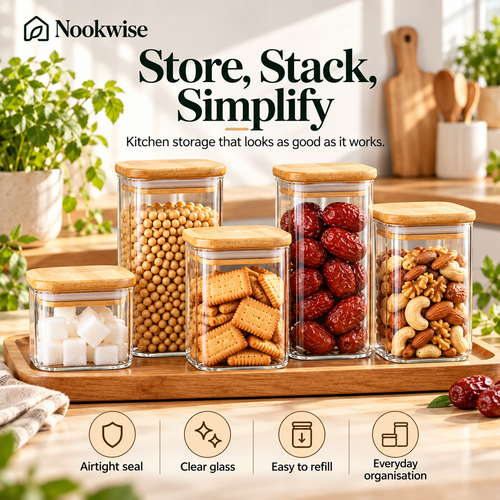 BambooKeep Glass Storage Jar
