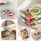 Divided Plate with Lid Food Storage Box Snack Box 8 Grid Snack Box Fruit Storage Box for Refrigerator Snack Vegetable Fruit Food