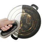 Reusable Emery Magic Sponge - Kitchen Pot Brush with Handle for Easy Cleaning and Decontamination - Washable and Eraser Cleaning